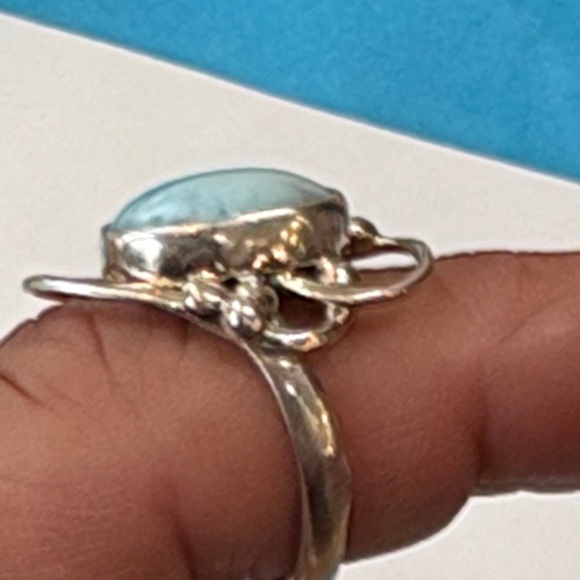 Sterling Silver and Larimar Stone Ring - Picture 5 of 7